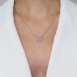 Colier elegant argint cerc soare sun whisper vedere frontala