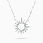 Colier elegant argint cerc soare sun whisper vedere frontala