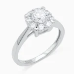 Inel-argint-floare-cubic-zirconia- Pure-Elegance-vedere-frontala