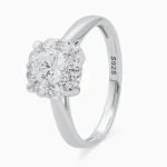 Inel-argint-floare-cubic-zirconia- Pure-Elegance-vedere-frontala