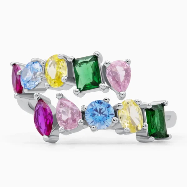 Detaliu Inel din argint Color Symphony cu pietre cubic zirconia multicolore