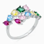 Inel-argint-pietre-cubic-zirconia-multicolore-Color-Symphony-vedere-frontala