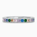 Inel argint pietre multicolore Pure Colors vedere frontala