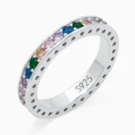 Inel argint pietre multicolore Pure Colors vedere frontala