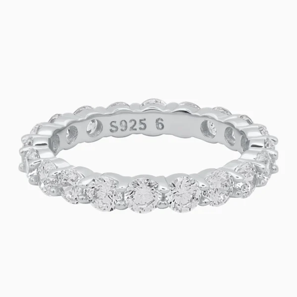 Inel eternity din argint Vivienne, vedere frontală