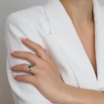 Inel-reglabil-argint-pietre-verzi-inima-Green-Desire-vedere-frontala