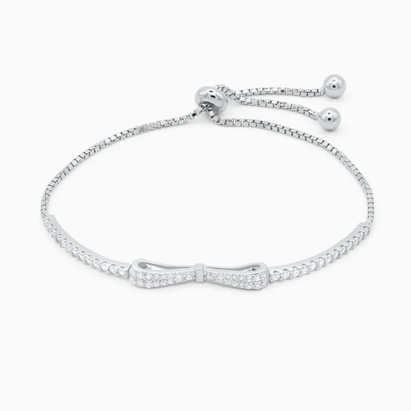 bratara argint fundita cubic zirconia elegant bow