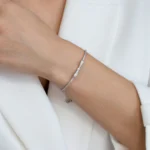 bratara argint fundita cubic zirconia elegant bow