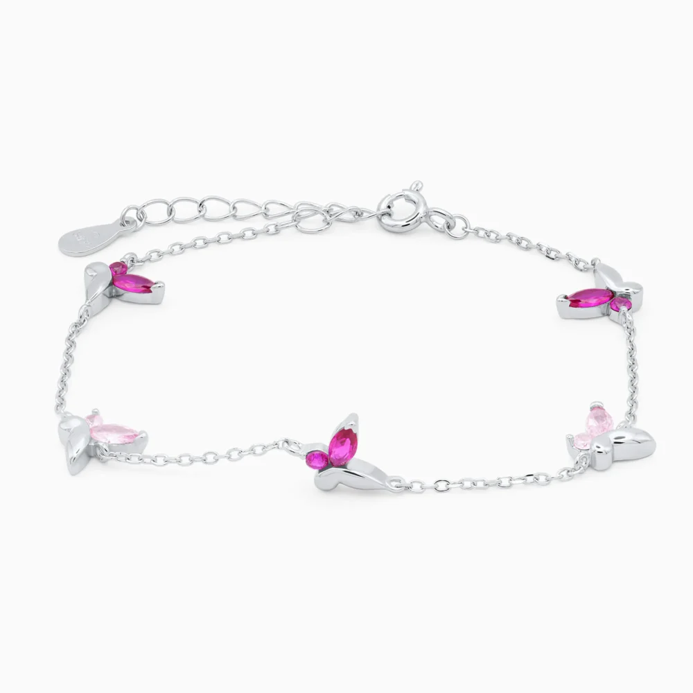 bratara argint pietre roz blossom touch