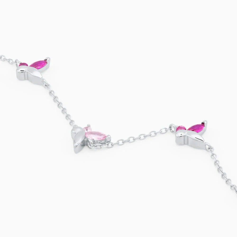 bratara argint pietre roz blossom touch detaliu