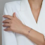 Set brățară și colier din argint cu pietre roz – Blossom Touch