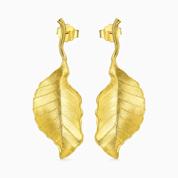 Cercei din argint placați cu aur de 18K, cu frunze de toamnă – Autumn Ember