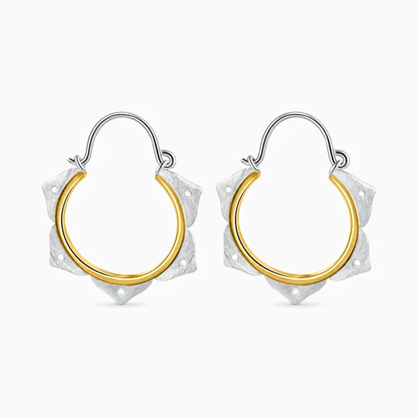 Cercei minimaliști din argint cu floare de lotus – Lotus Calm