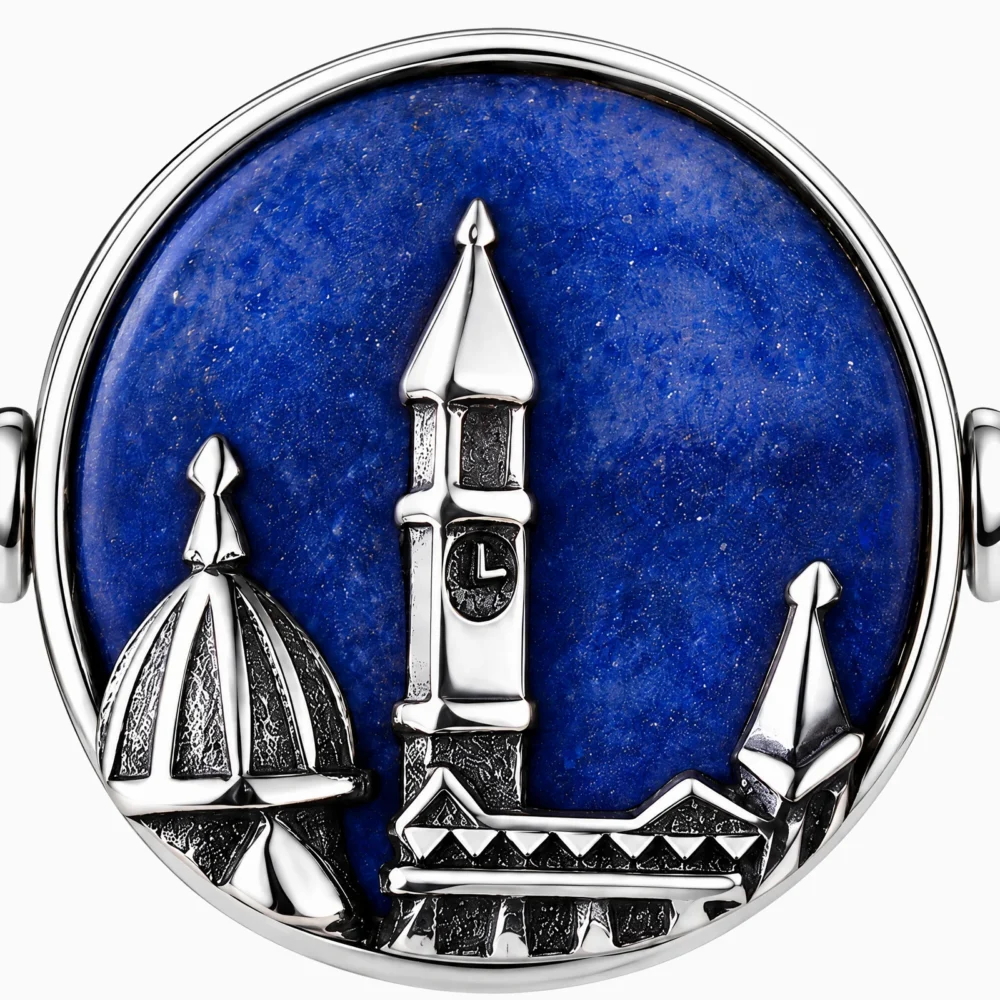 Inel din argint cu aventurin, inspirat de Domul din Florența – Florence Dome, prim-plan